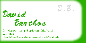david barthos business card